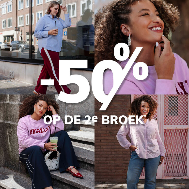-50% op de 2e broek