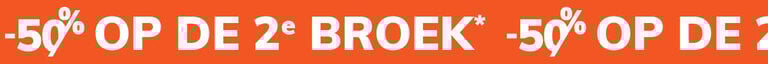 -50% op de 2e broek