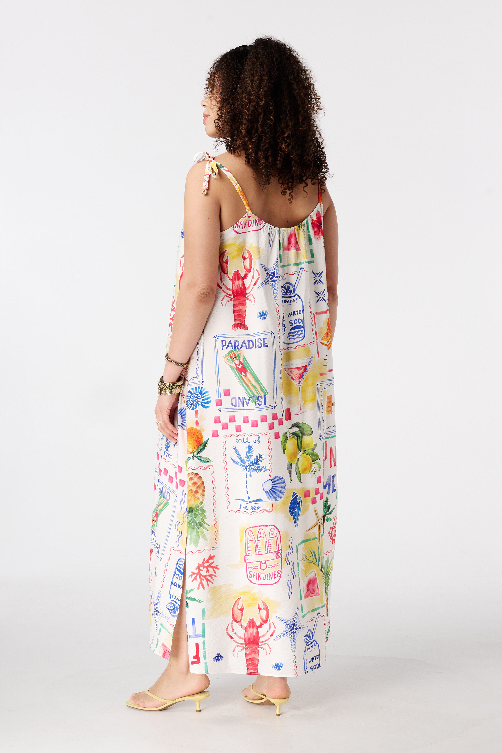 Maxi jurk met spaghetti bandjes image number 3