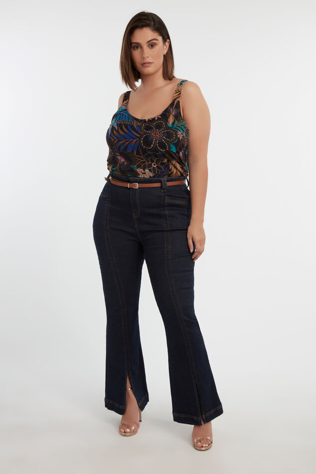 Jean taille haute avec fentes image number 0