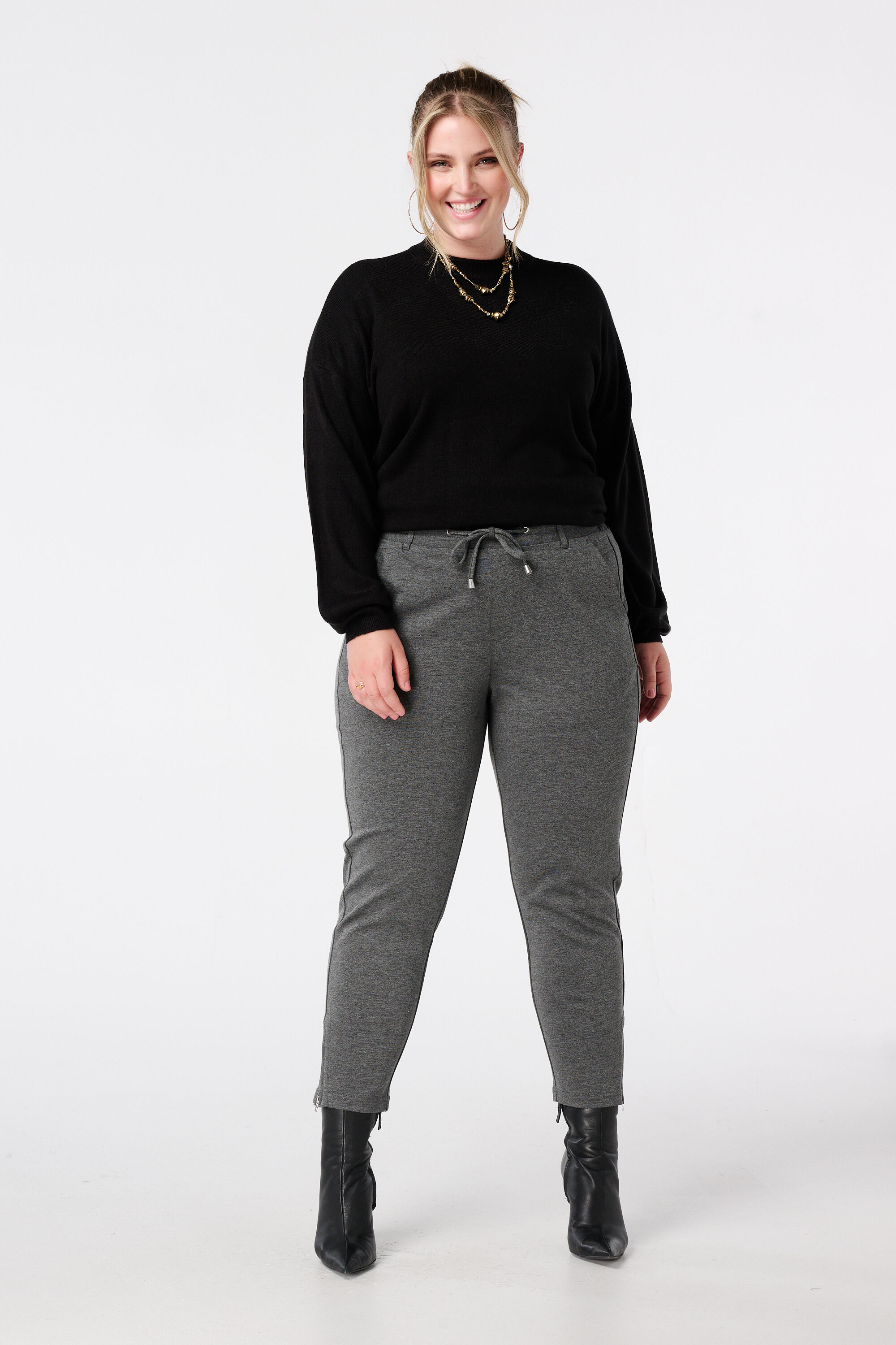 Pull en maille fine &agrave; manches ballon image number 5