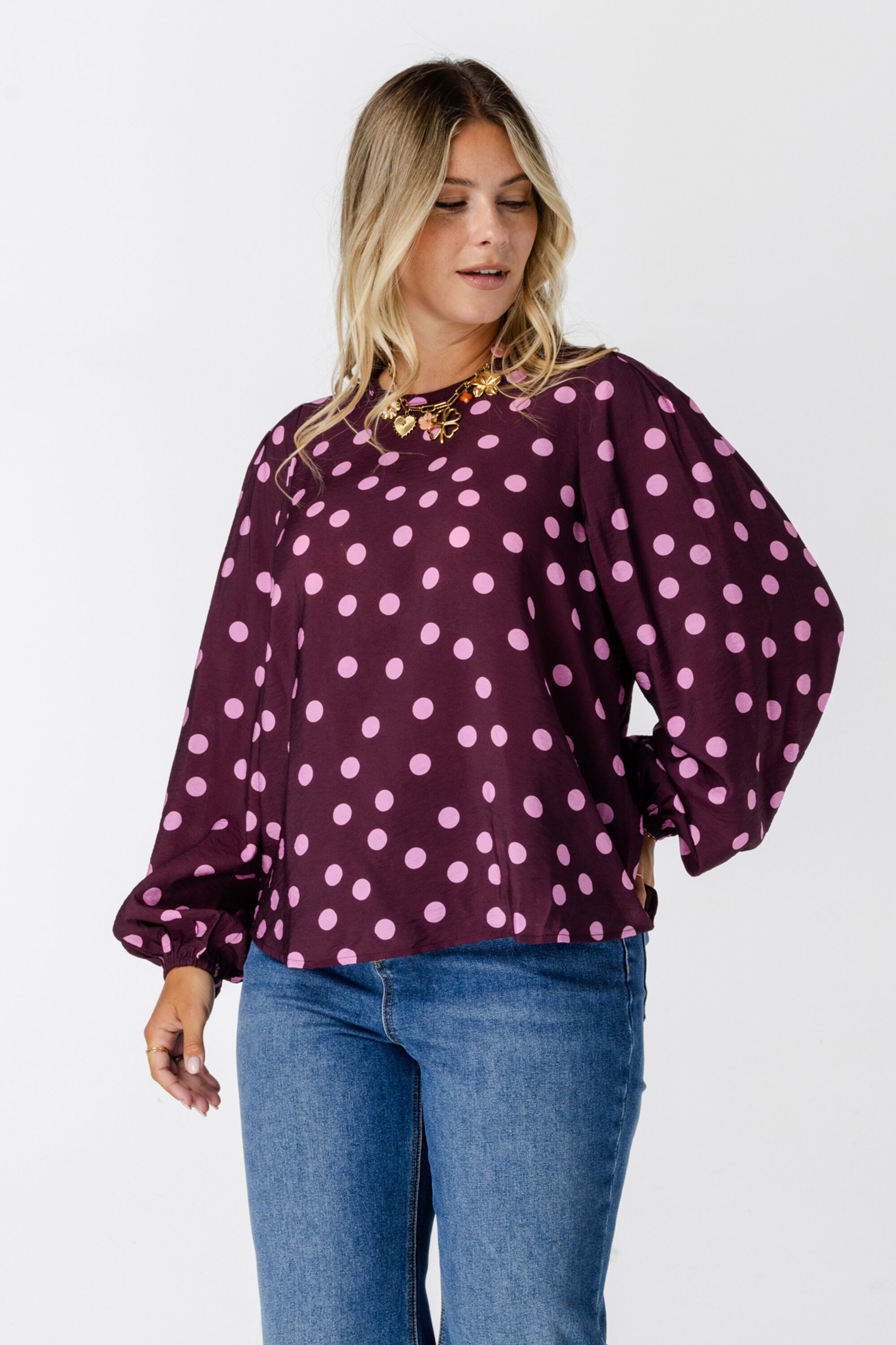 Blouse met polka dot