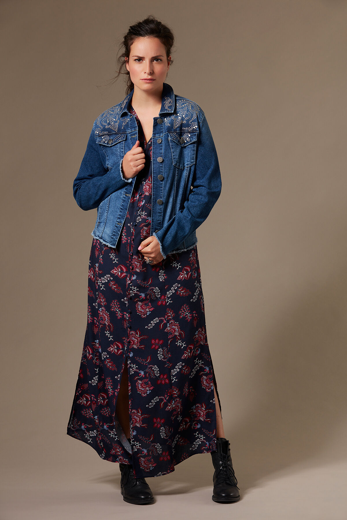 Doorknoopjurk met all-over print image number 4