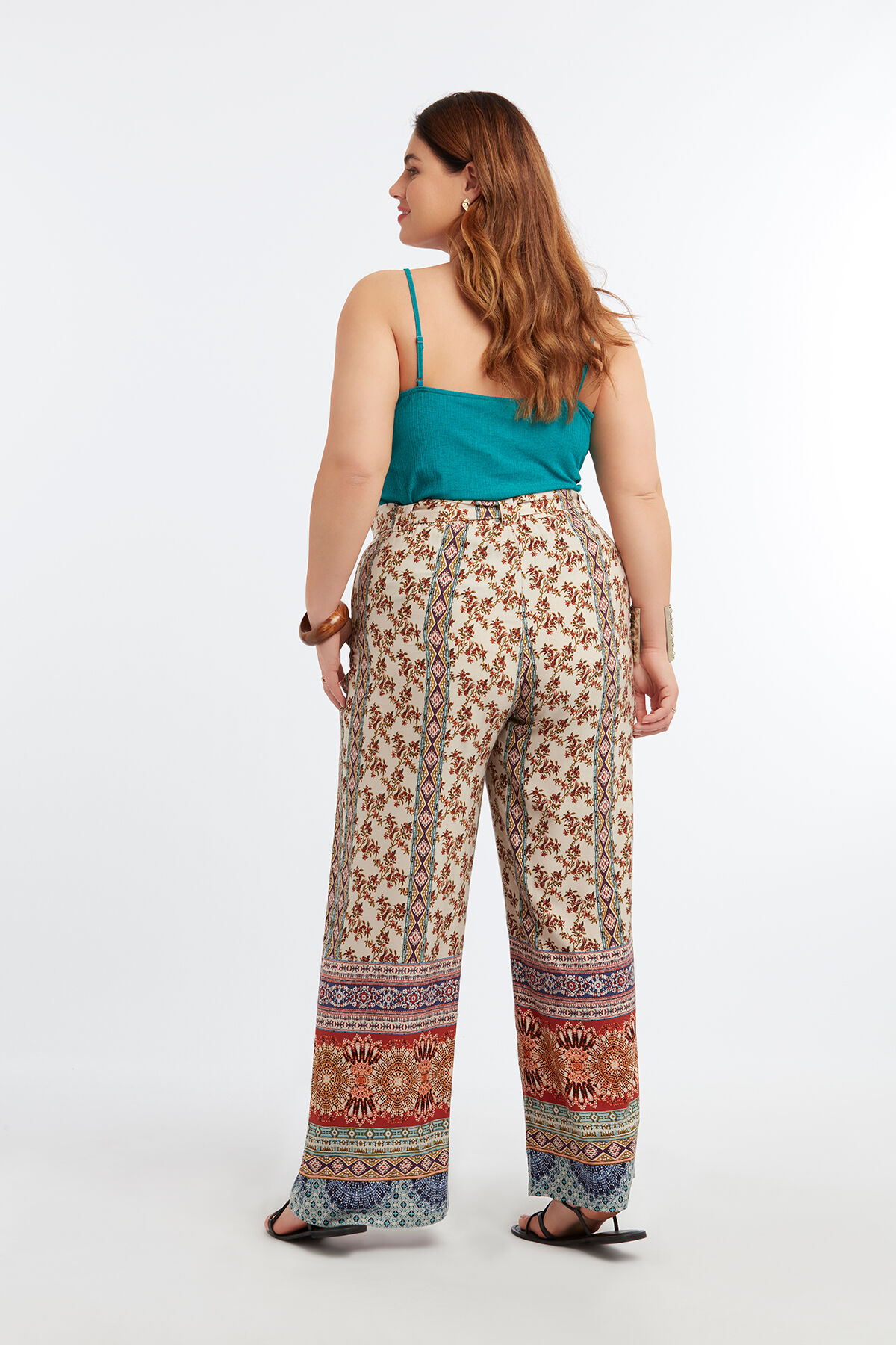 Wijdvallende broek met print image number 6