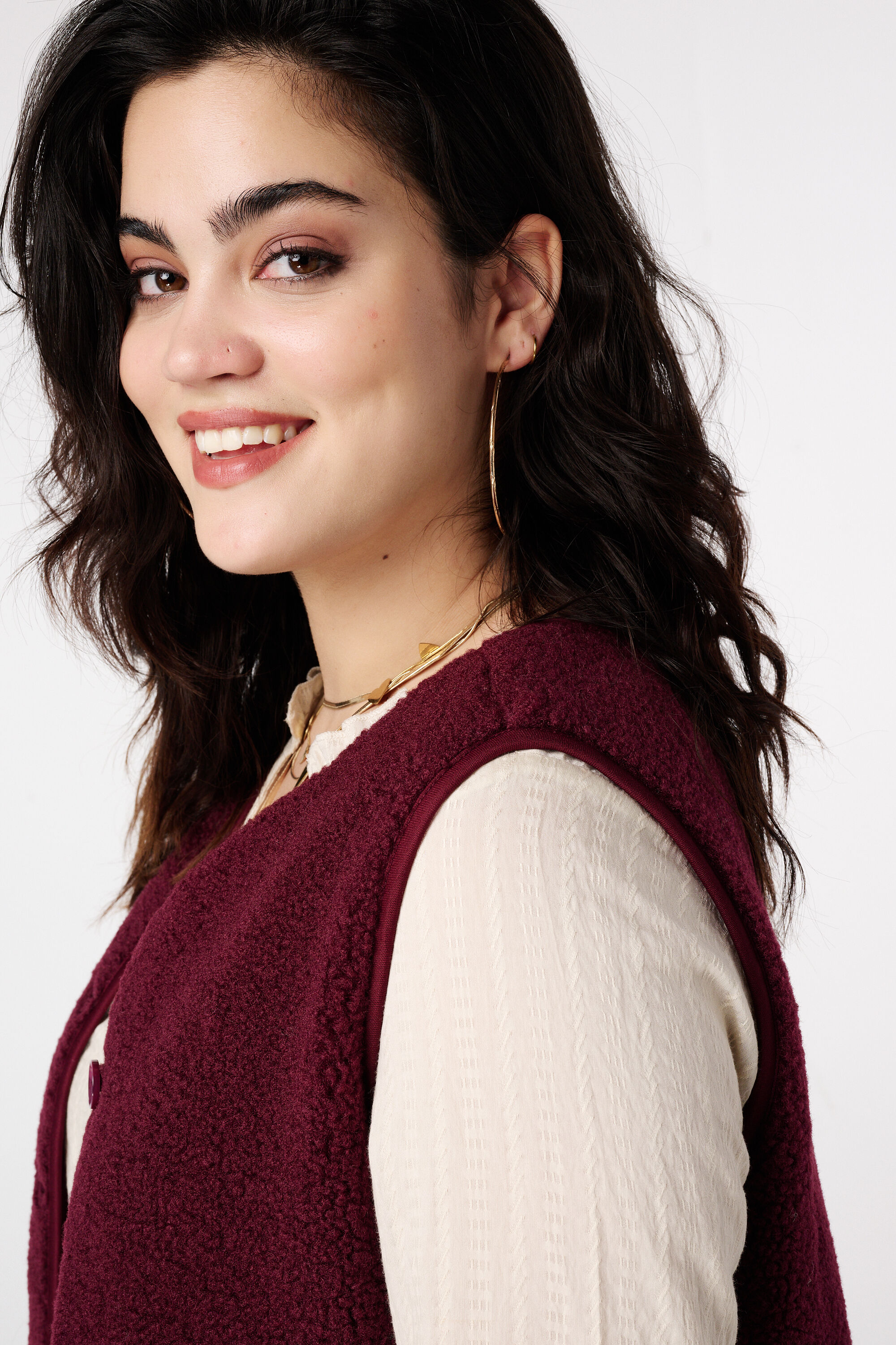 Teddy gilet met knoopsluiting image number 4