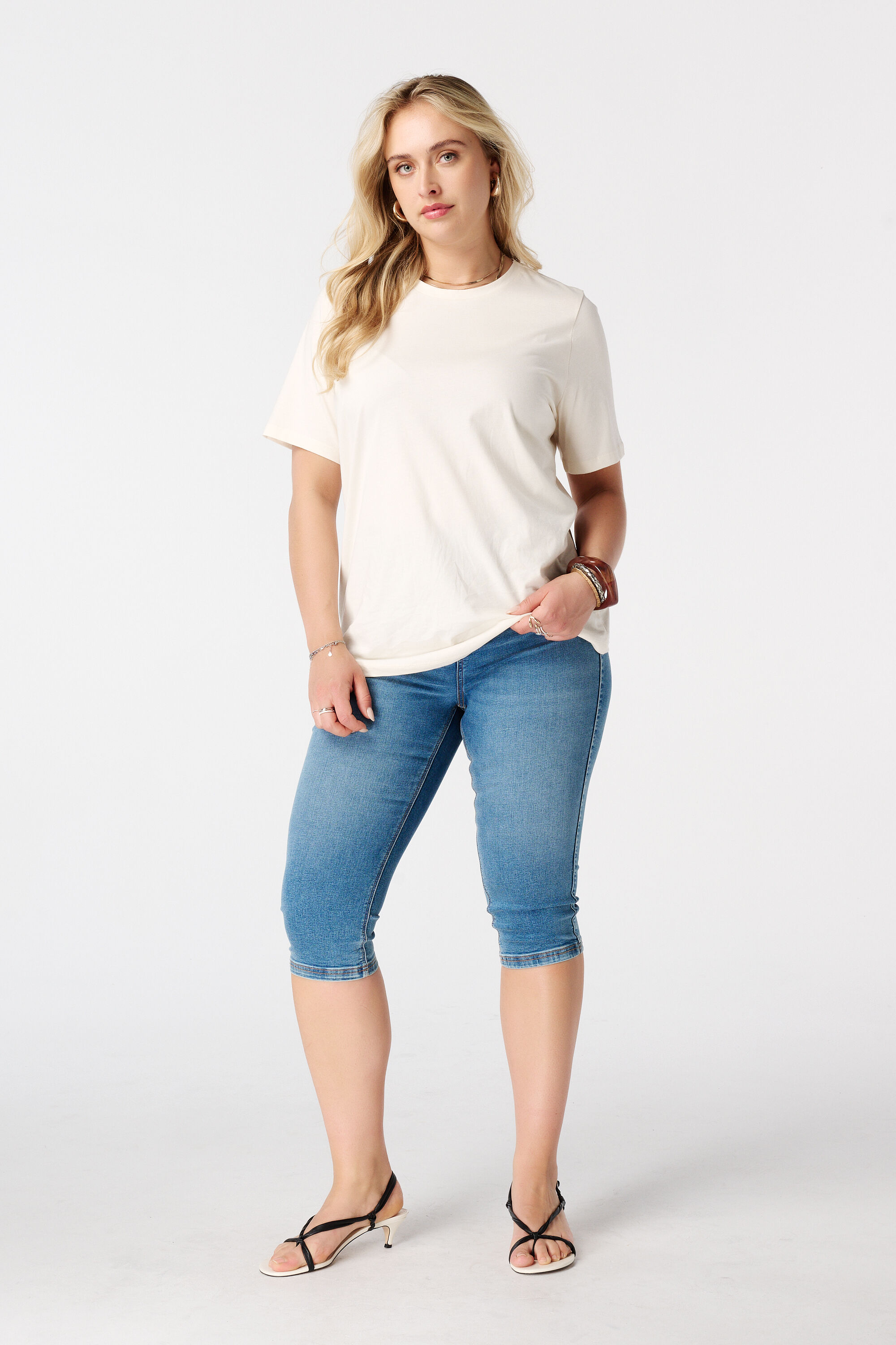 Capri tregging met denim look