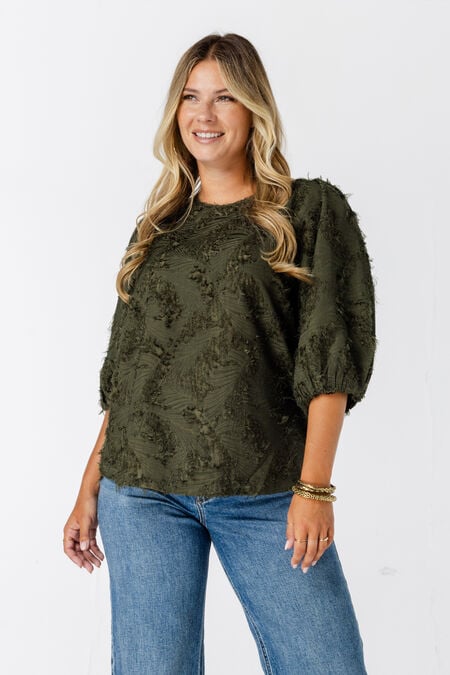 Top met pofmouw Top met pofmouw