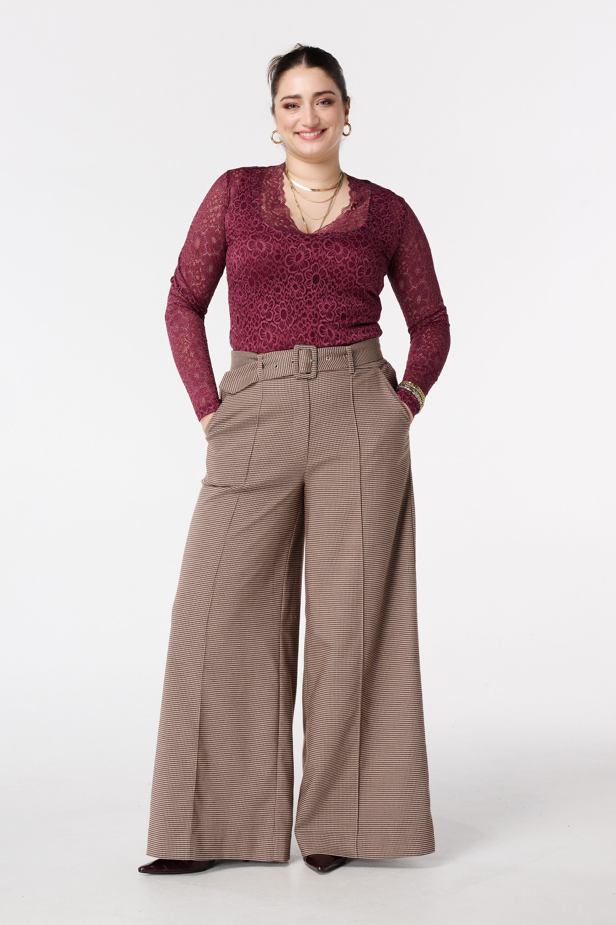 Pantalon large avec ceinture