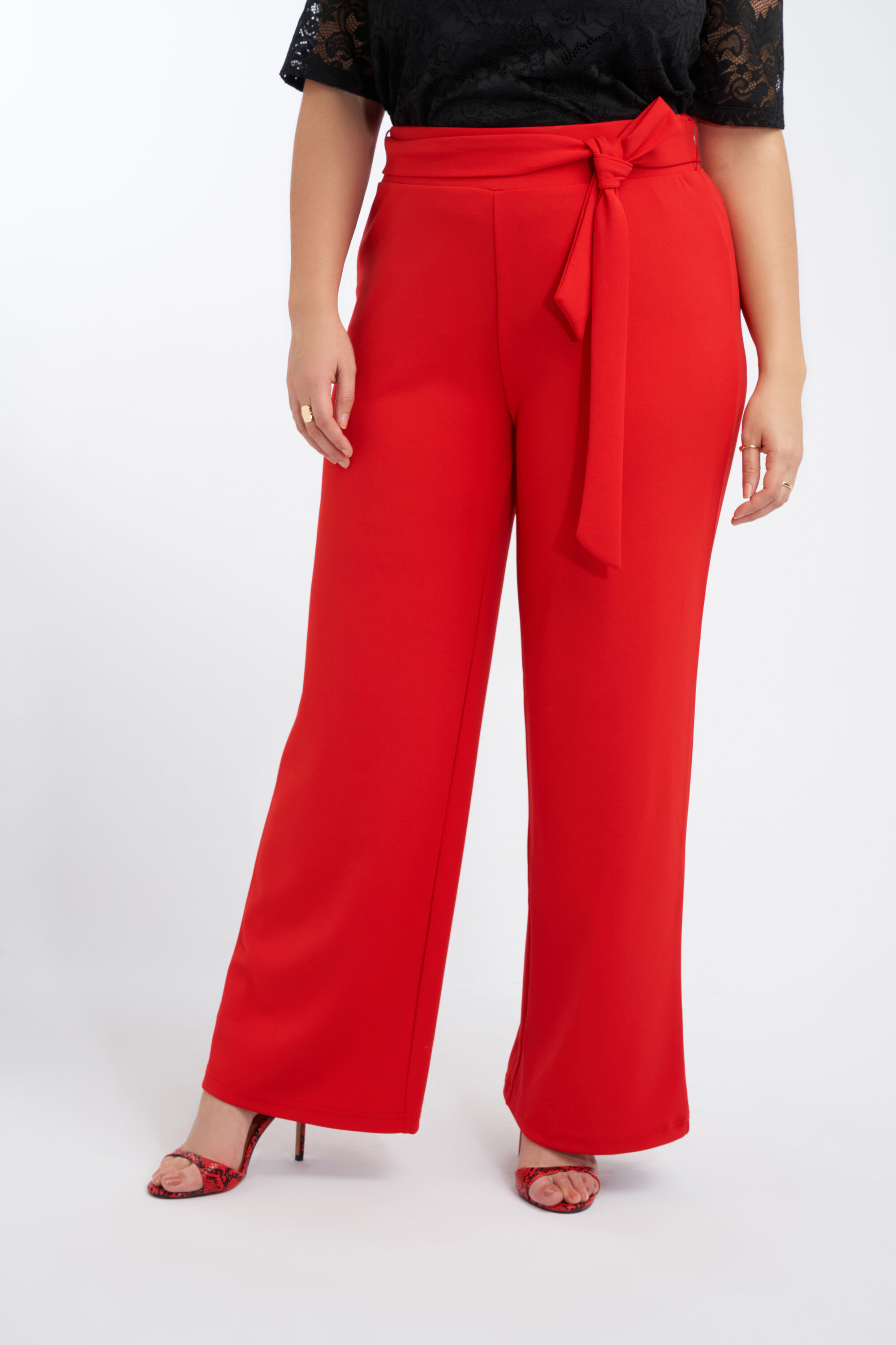 Pantalon met strikceintuur image number 4