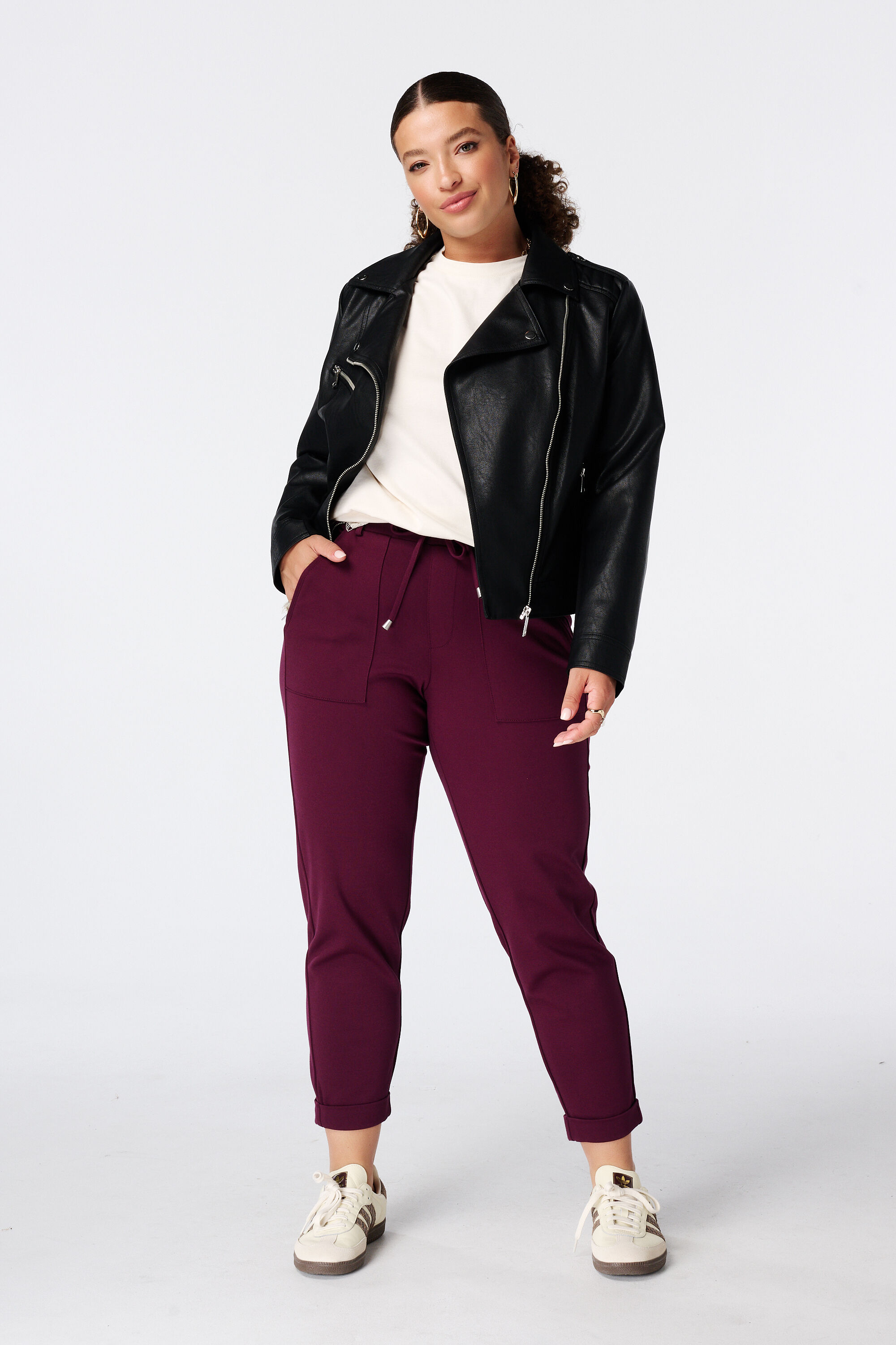 Tapered broek met elastische taille image number 0