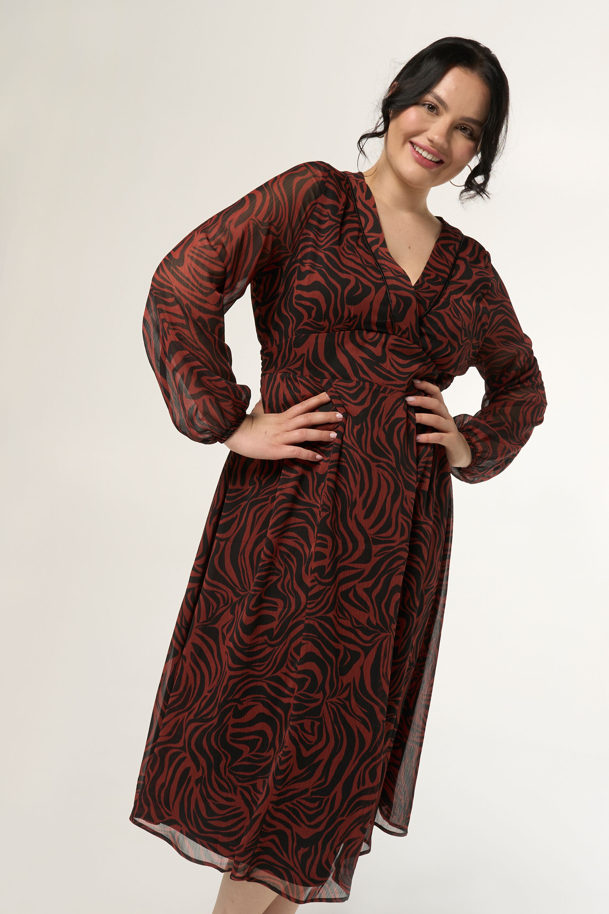 Chiffon jurk met print image number 5