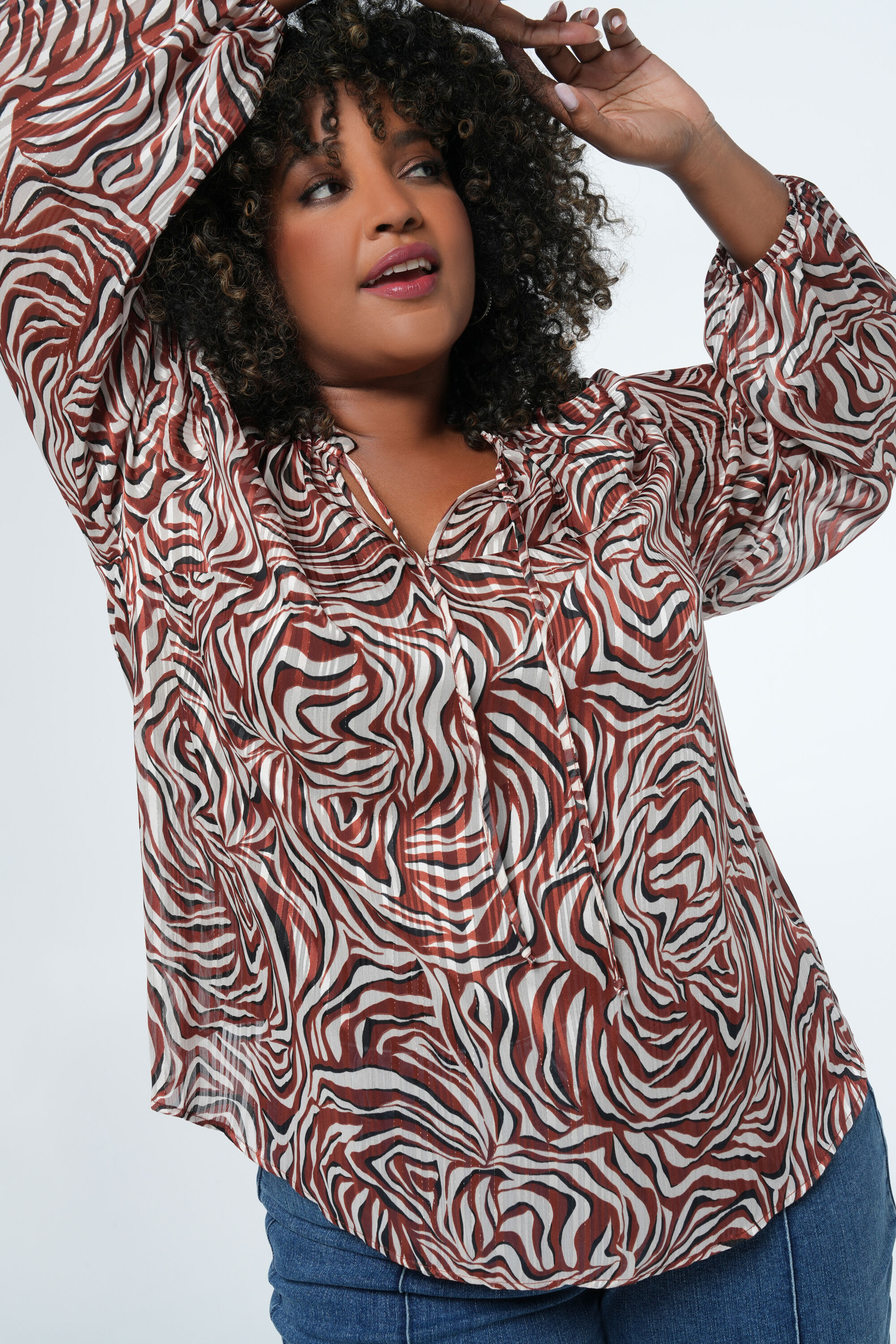 Blouse met v-hals image number 5