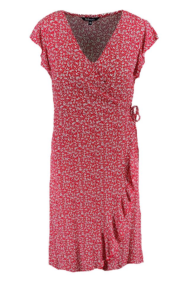 Overslag jurk met print image number 2