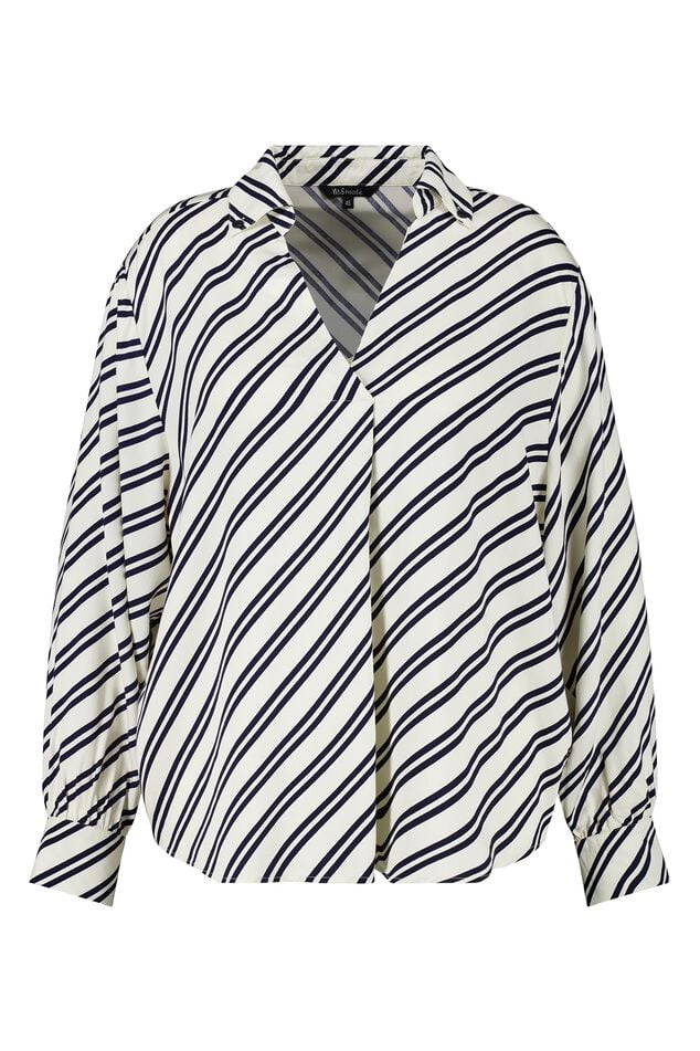 Ruimvallende blouse met strepen image number 1