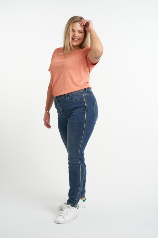 Jeans met glitterstreep image number 0