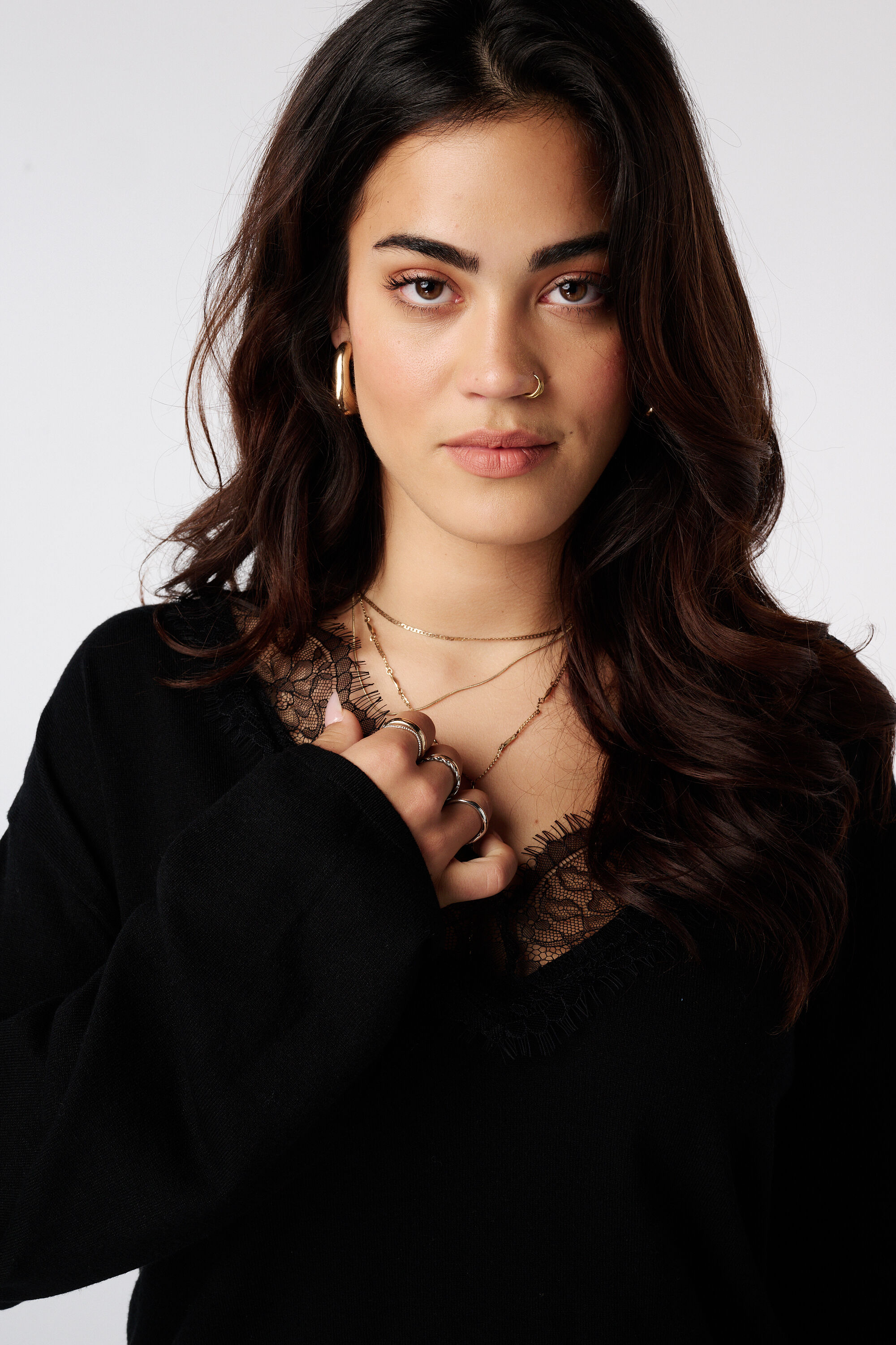 Pull en maille fine avec dentelle image number 4