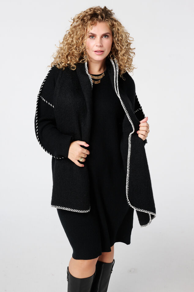 Sjaal met contrast stiksels image number 0