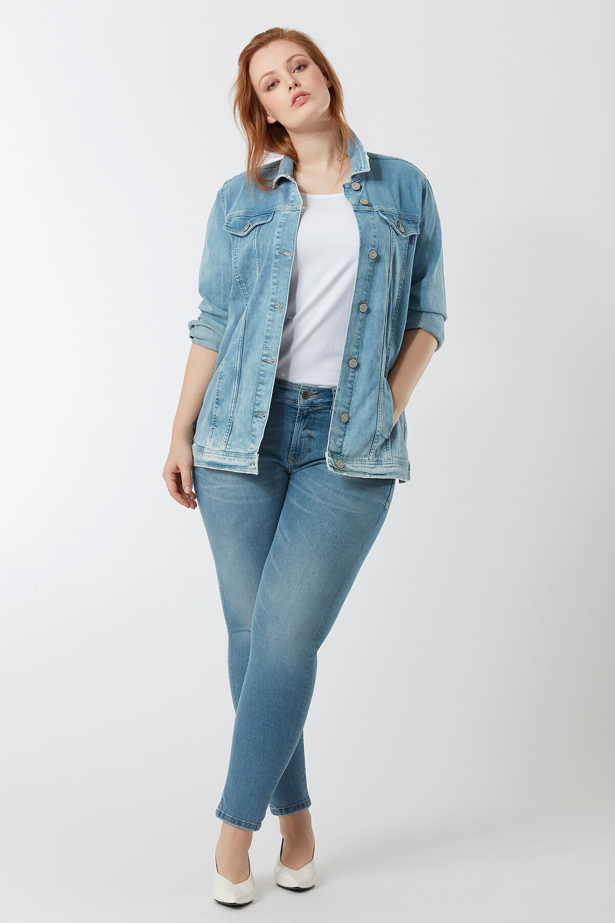 some,... jeans skinny coupe A d&eacute;color&eacute; image number 5