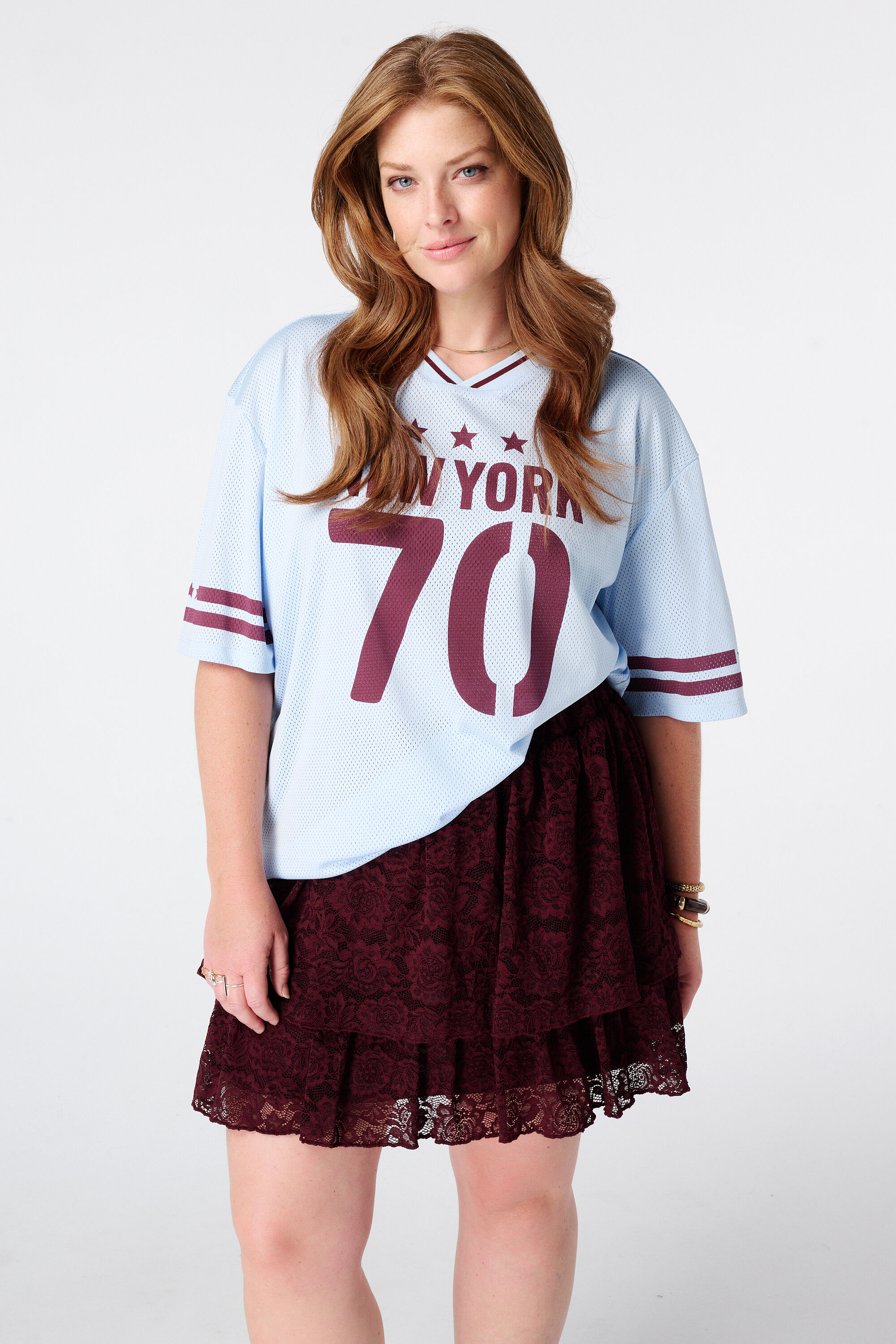 Oversized jersey met sportieve print