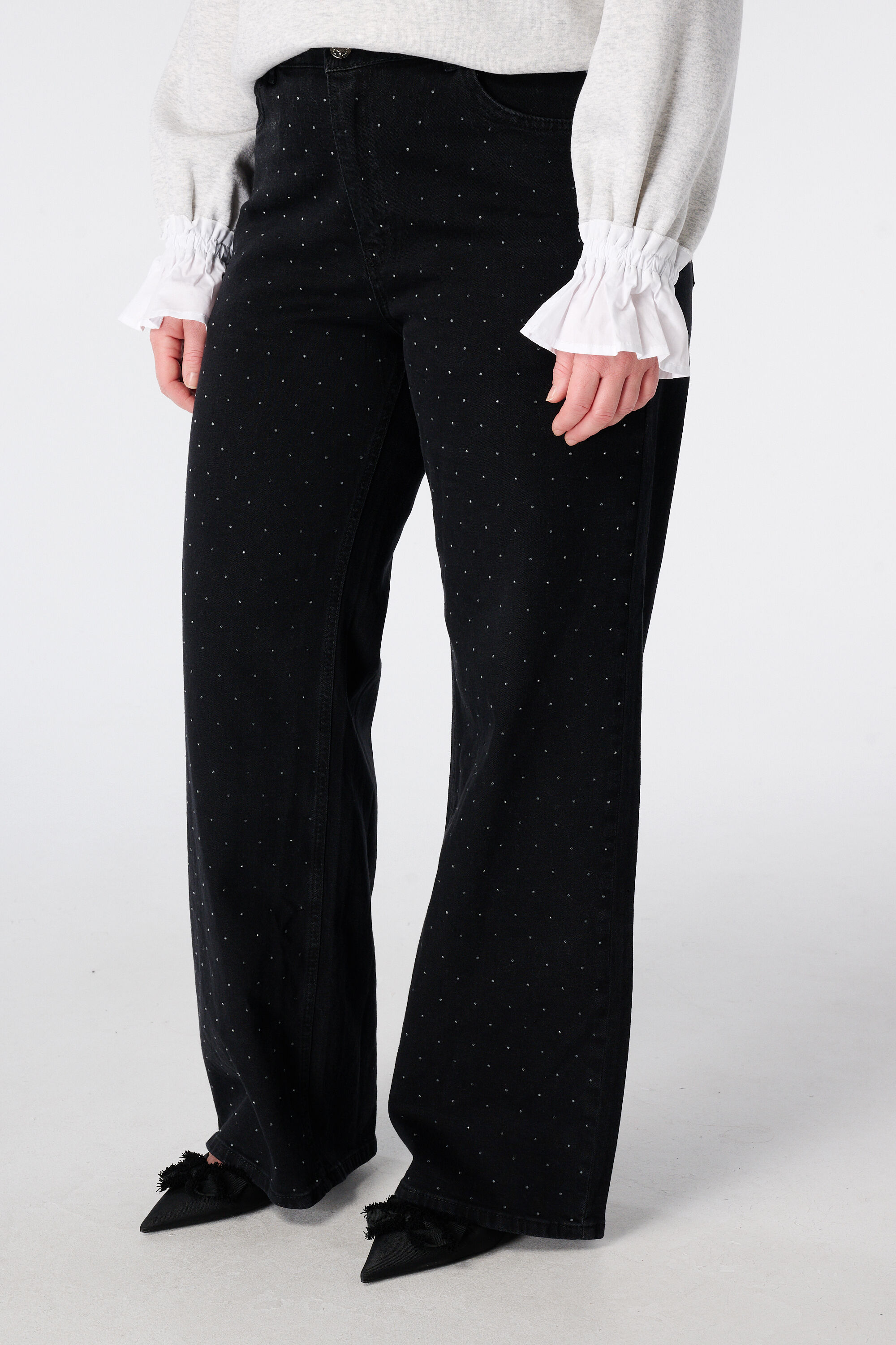Jean wide leg &agrave; clous image number 5