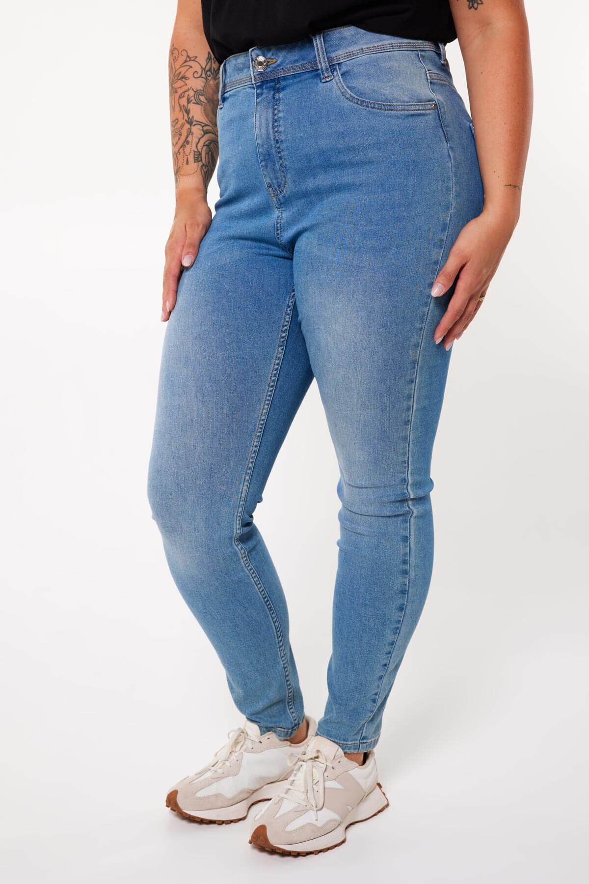 Femmes Jean moulant taille haute CHERRY Gris fonce MS Mode