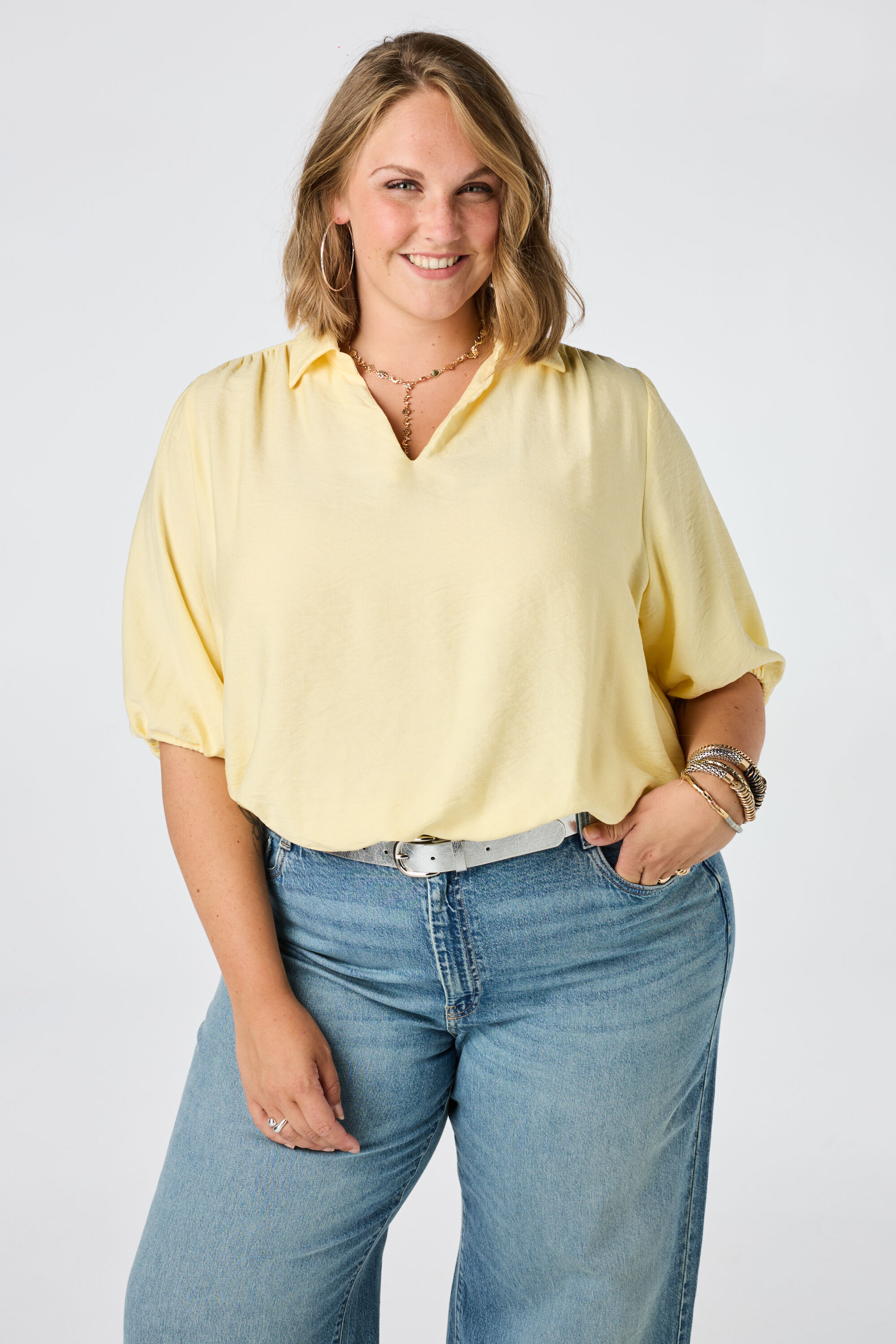 Blouse met pofmouwen image number 0