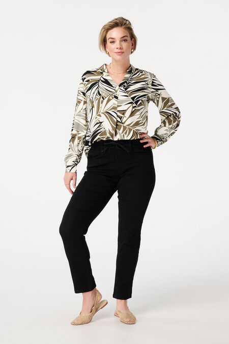 Straight leg jeans met elastische taille Straight leg jeans met elastische taille