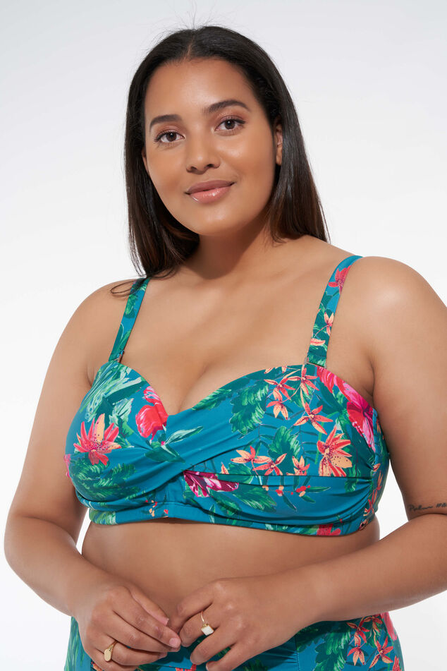Bandeau bikini top met print image number 0