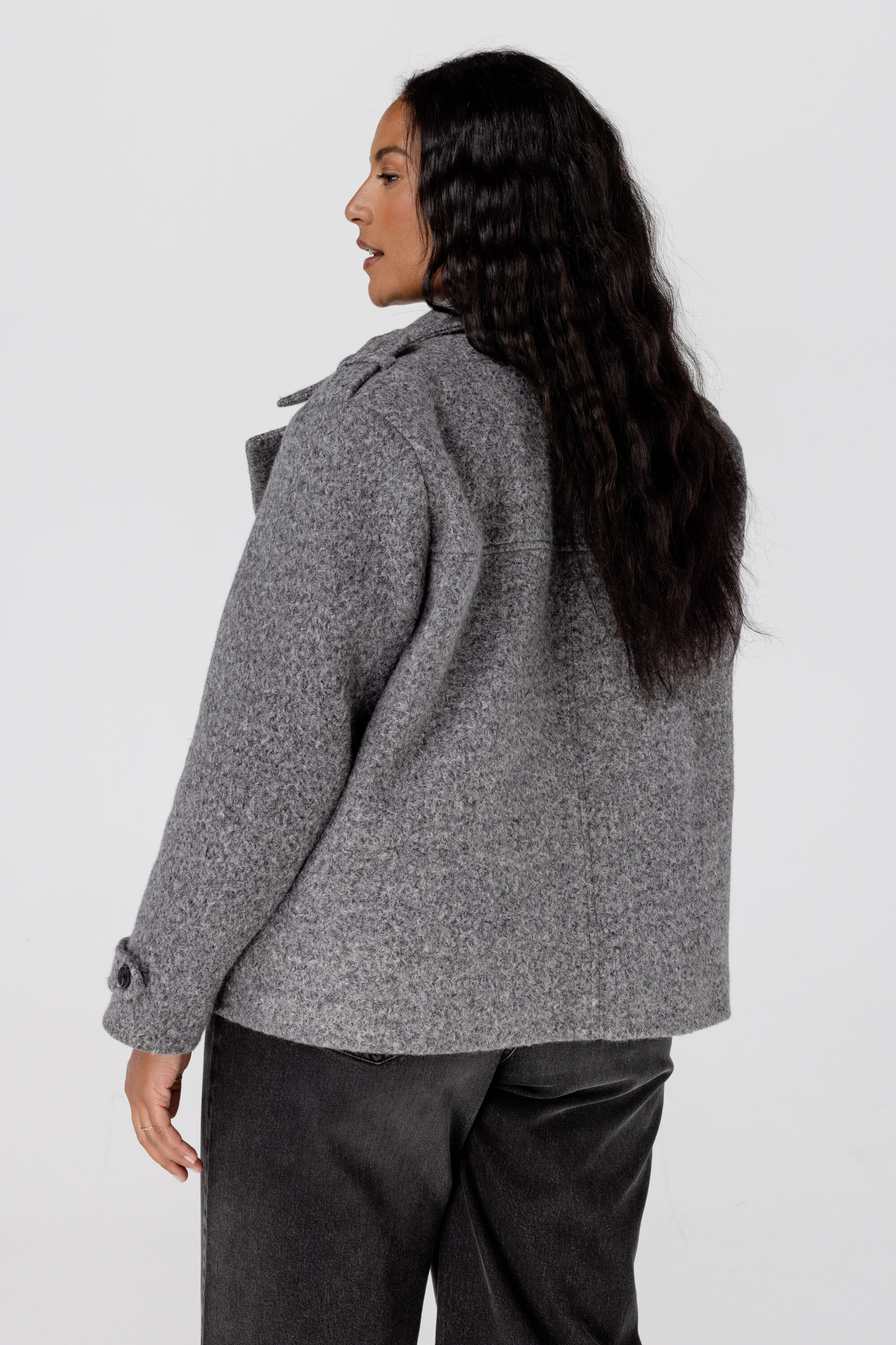 Veste courte &agrave; double boutonnage image number 3