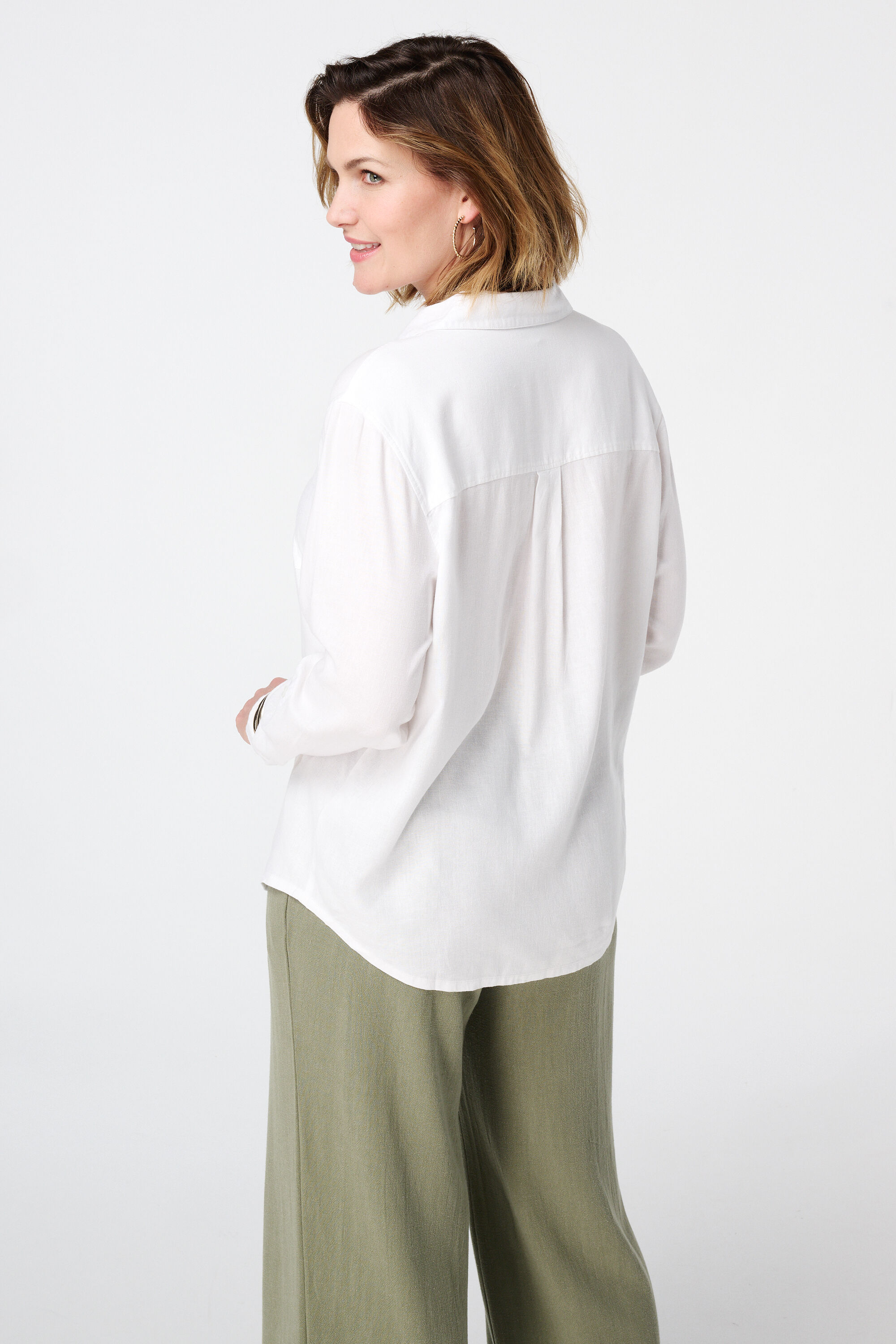 Linnen blouse met zakken image number 3