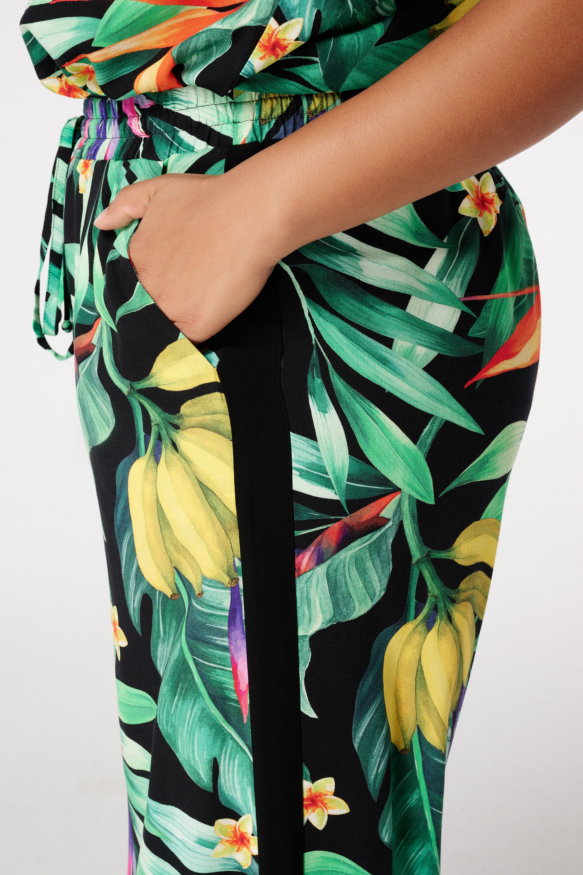 Wide leg broek met print image number 4