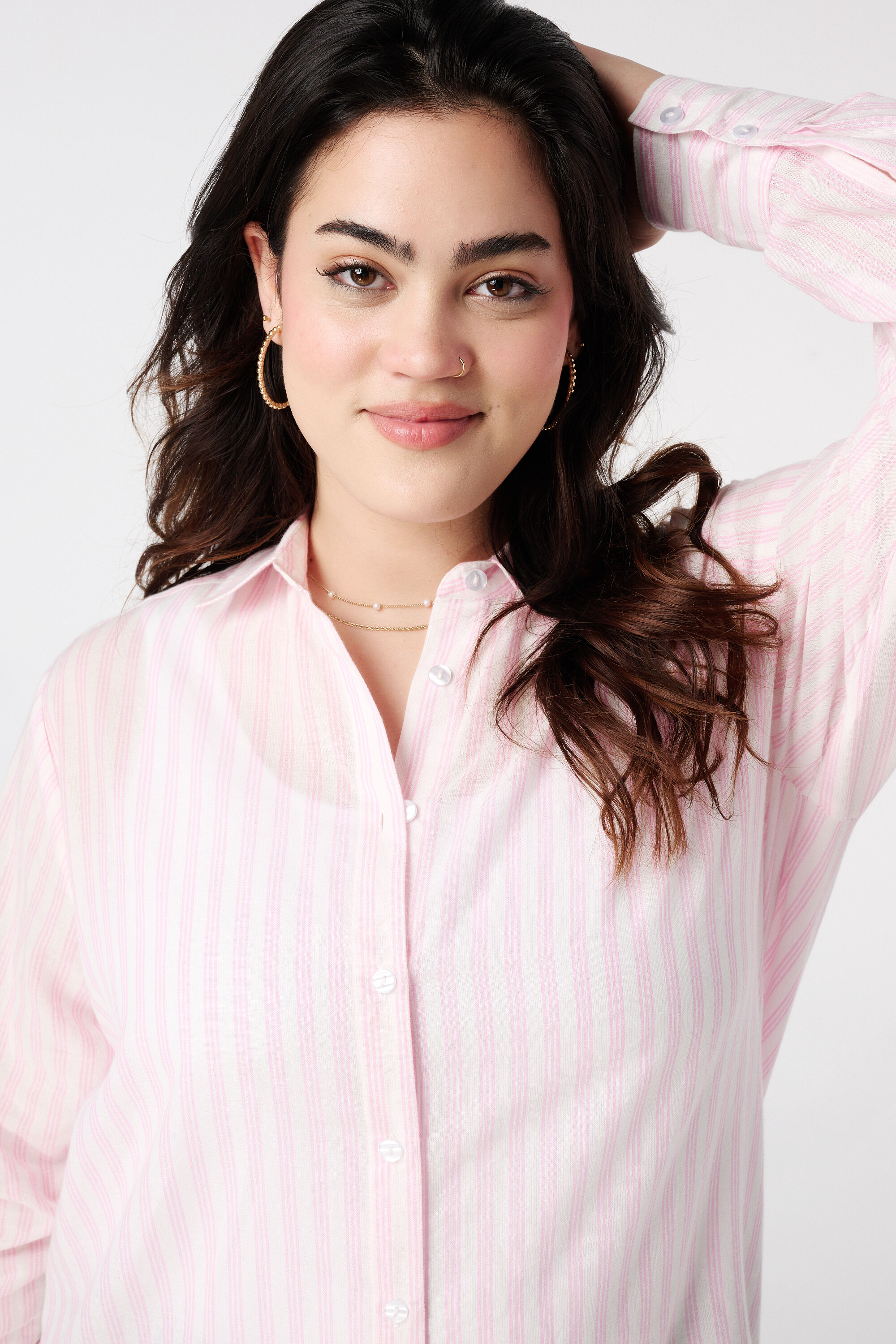 Luchtige blouse met strepen image number 4