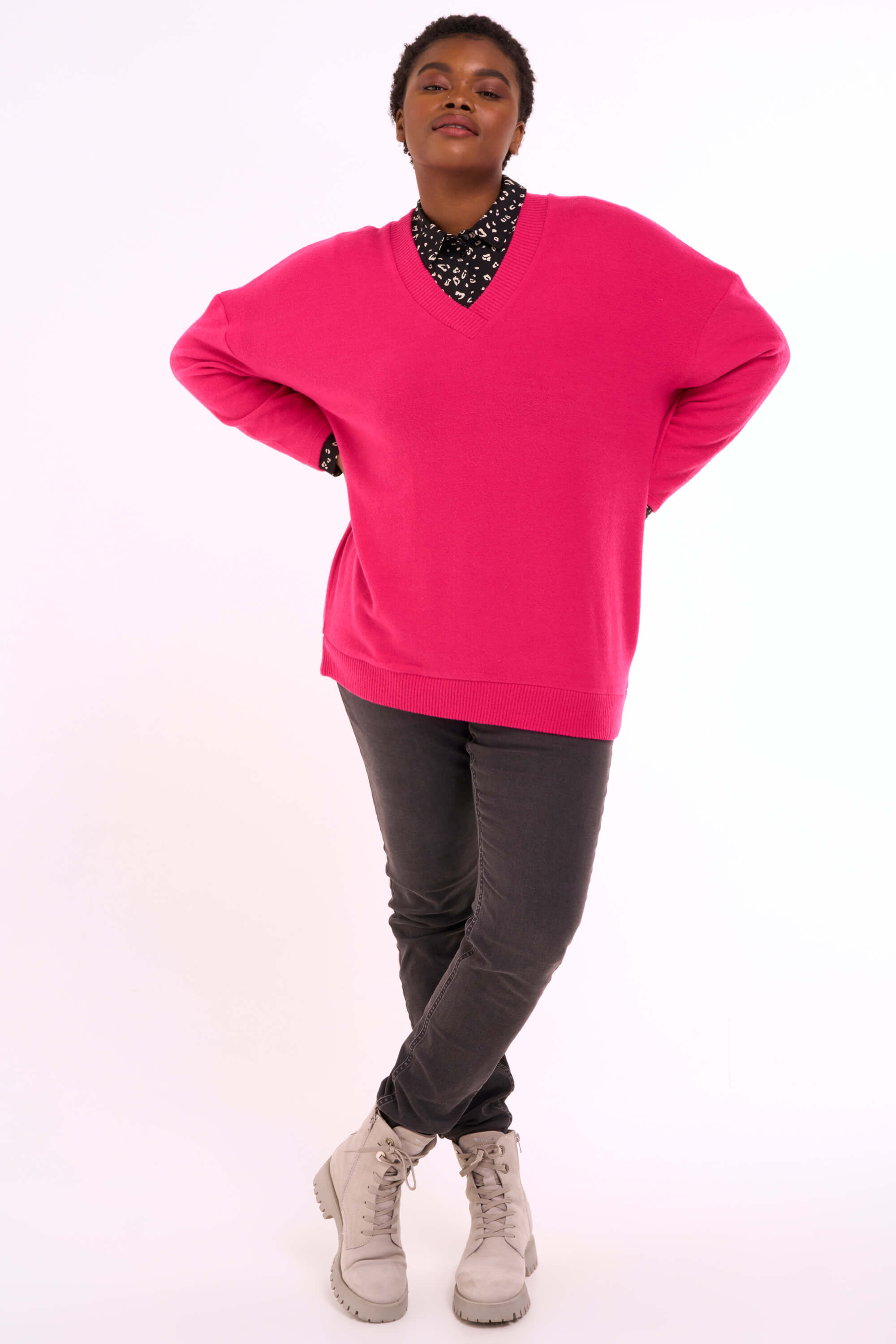 Dames Trui met V hals MS Mode