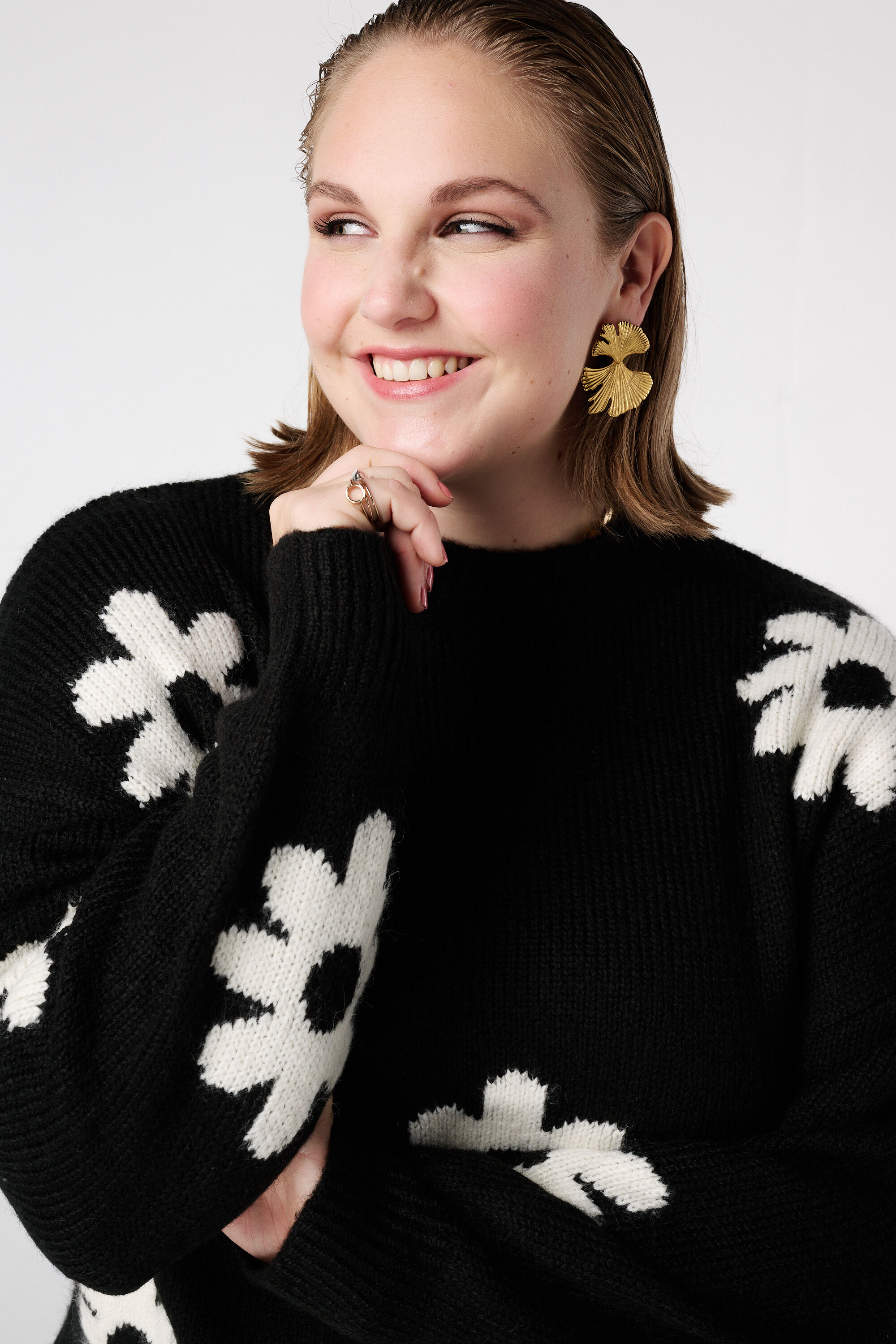 Trui met bloemen print image number 4