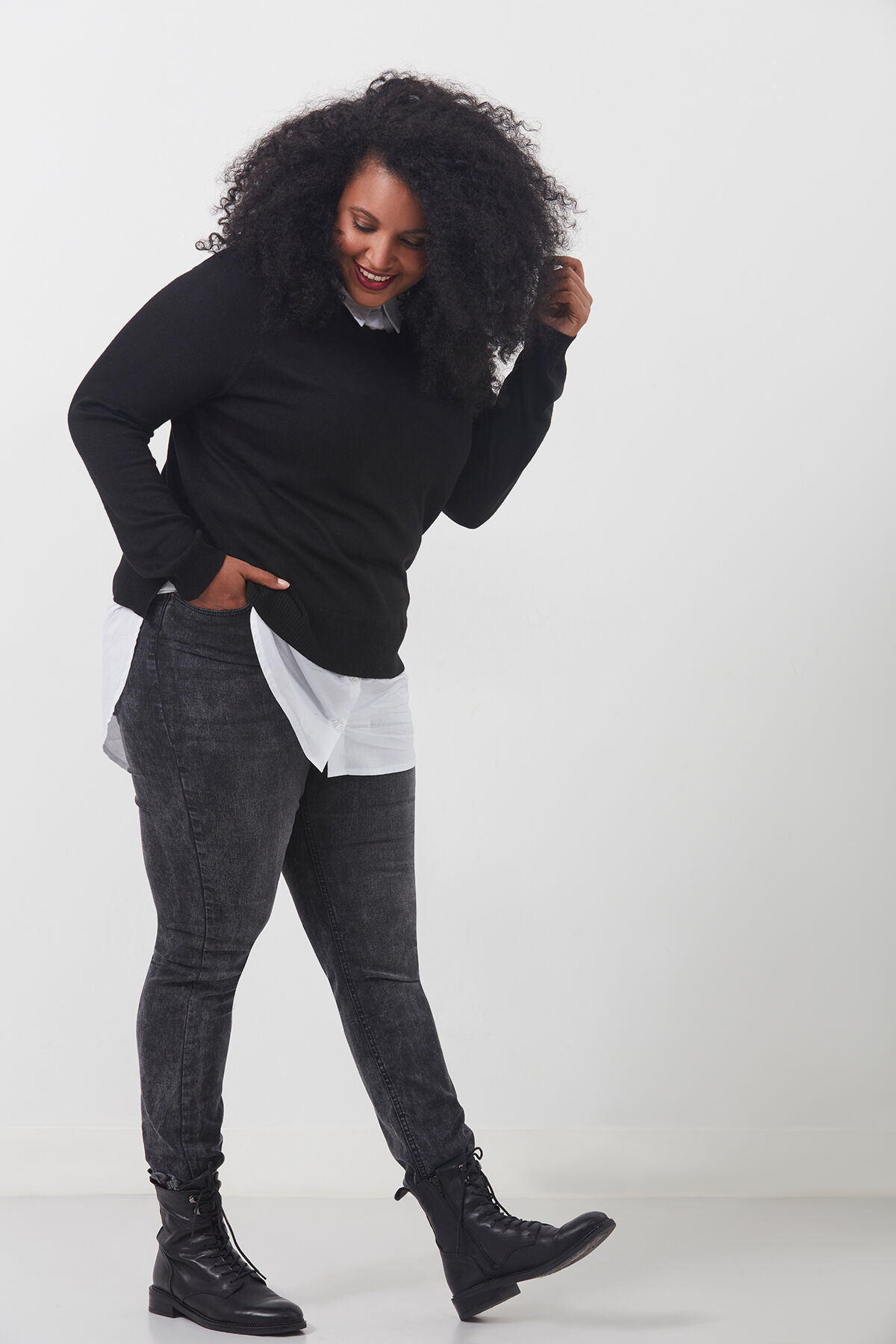 Trui met blousekraag image number 3