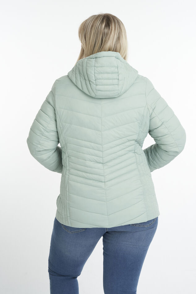 Gewatteerde jas met capuchon image number 3