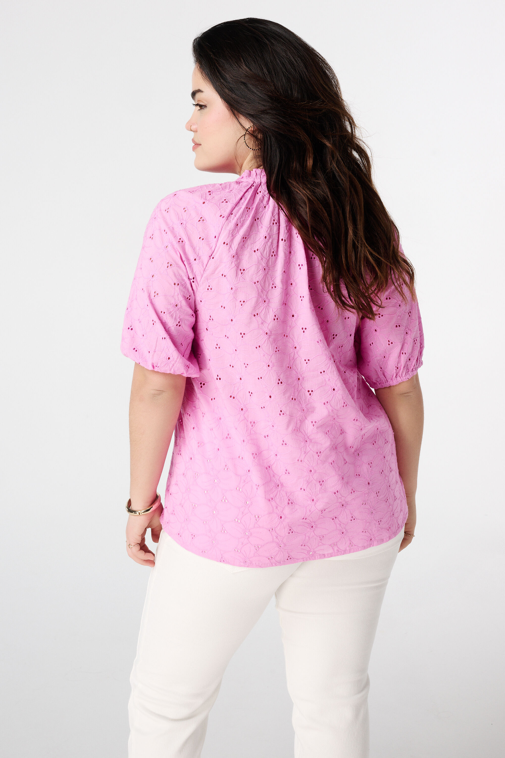 Geborduurde blouse met pofmouwen image number 3