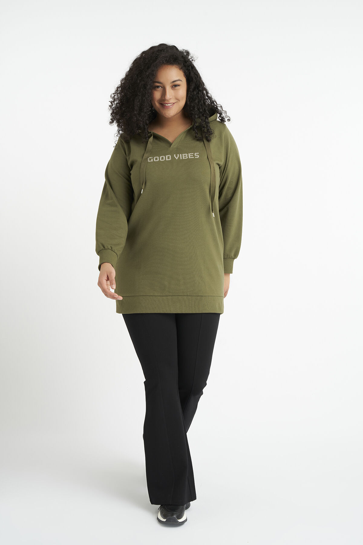 Lange sweater met opdruk image number 5