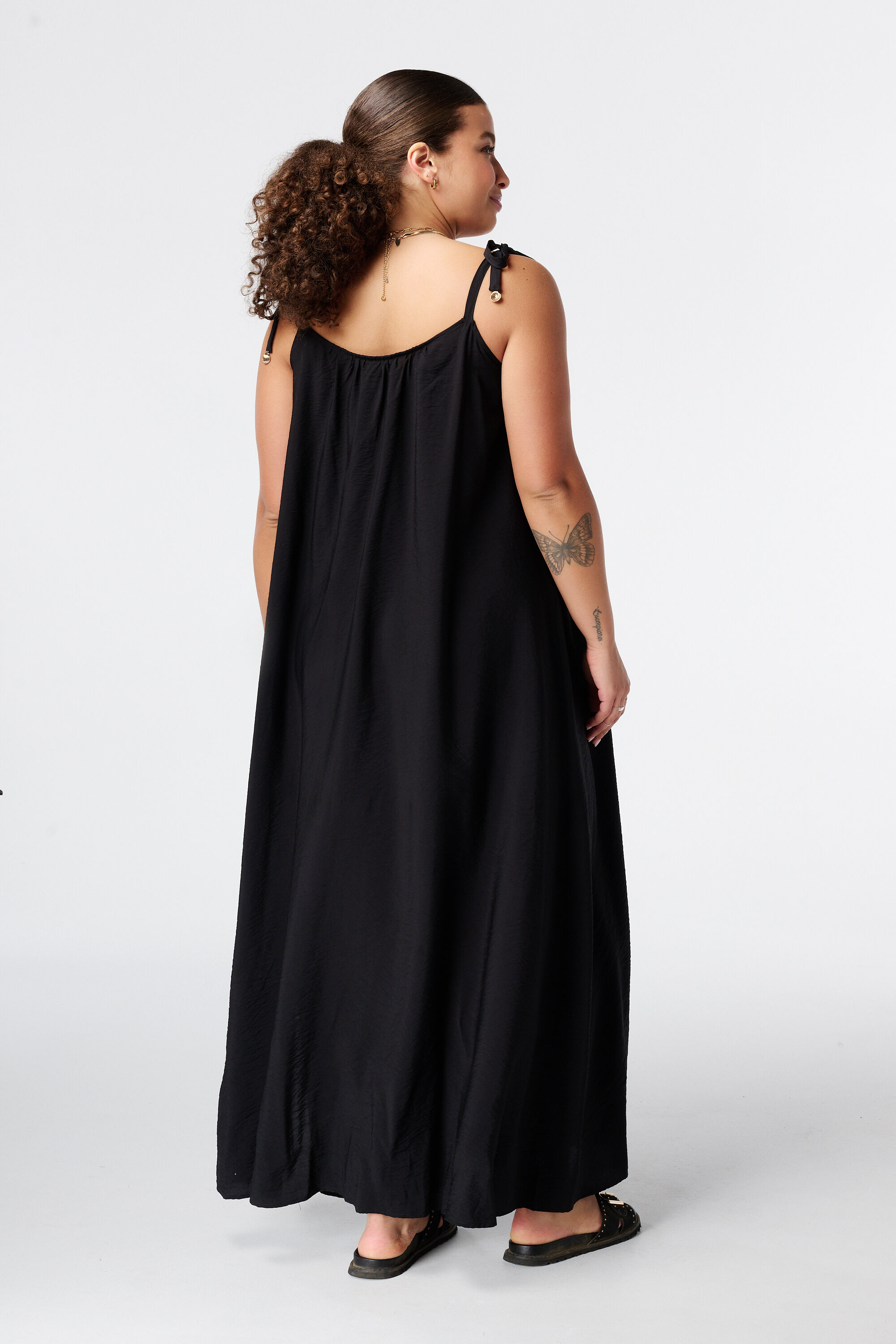 Maxi jurk met spaghetti bandjes image number 3