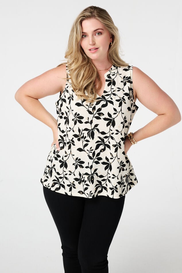 Mouwloze top met print image number 0