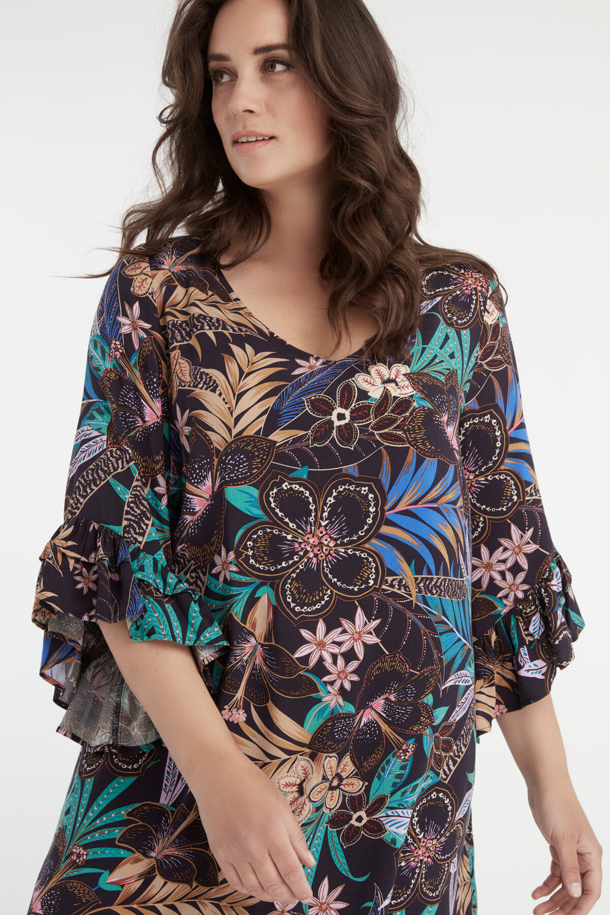 Lange blouse met bloemen print image number 3