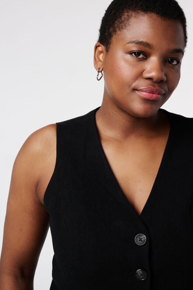 Kostuumgilet met linnen image number 4