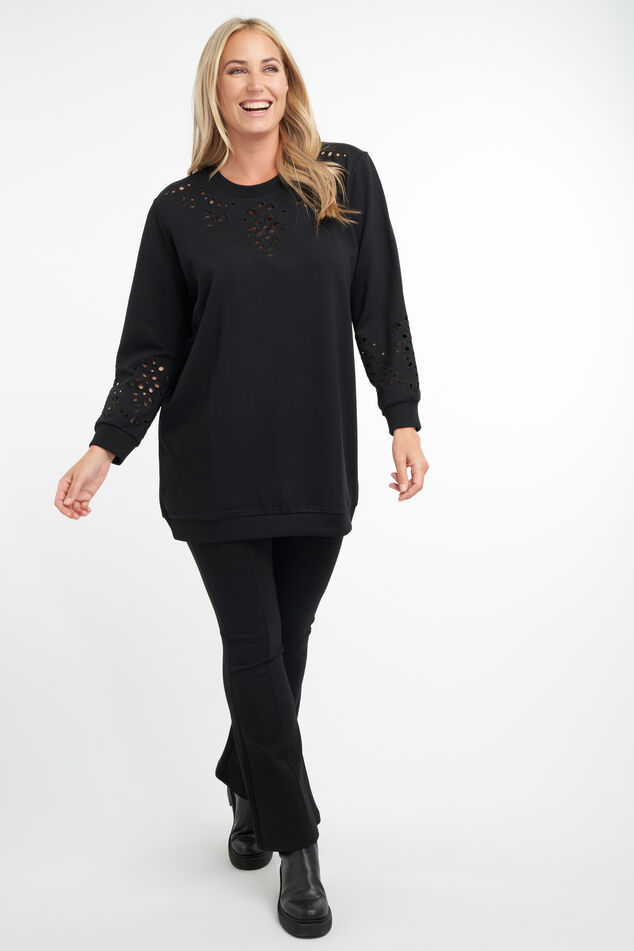 Trui met broderie anglaise  image number 5