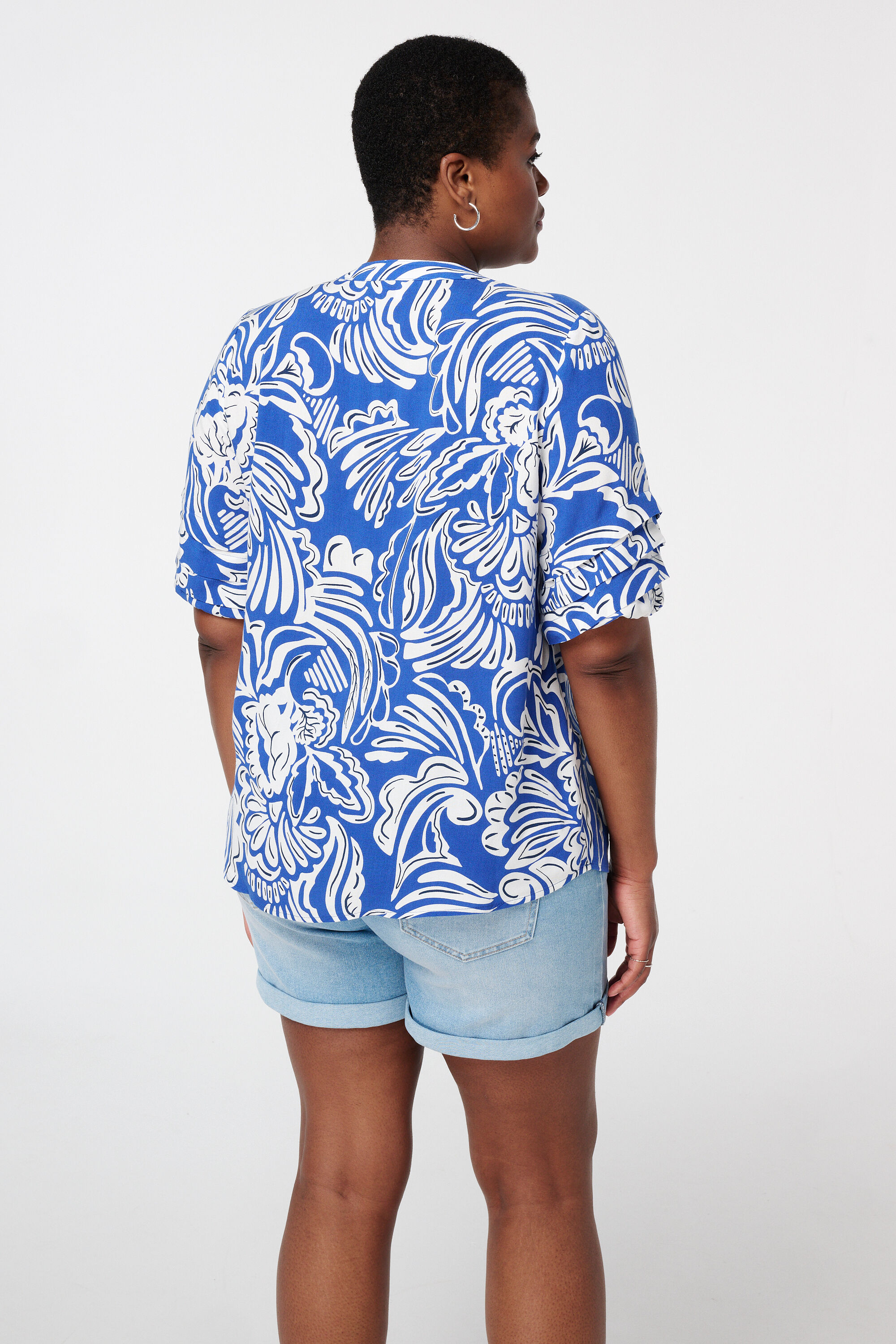 Blouse met print en speelse mouwen image number 3
