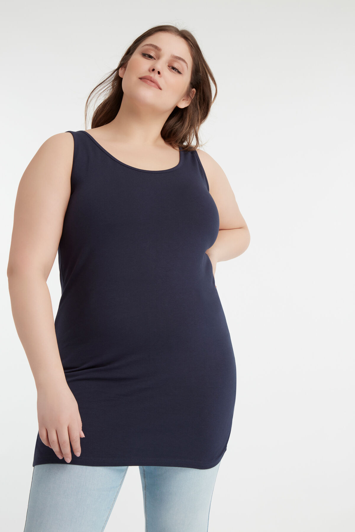 Lange singlet van katoen image number 3