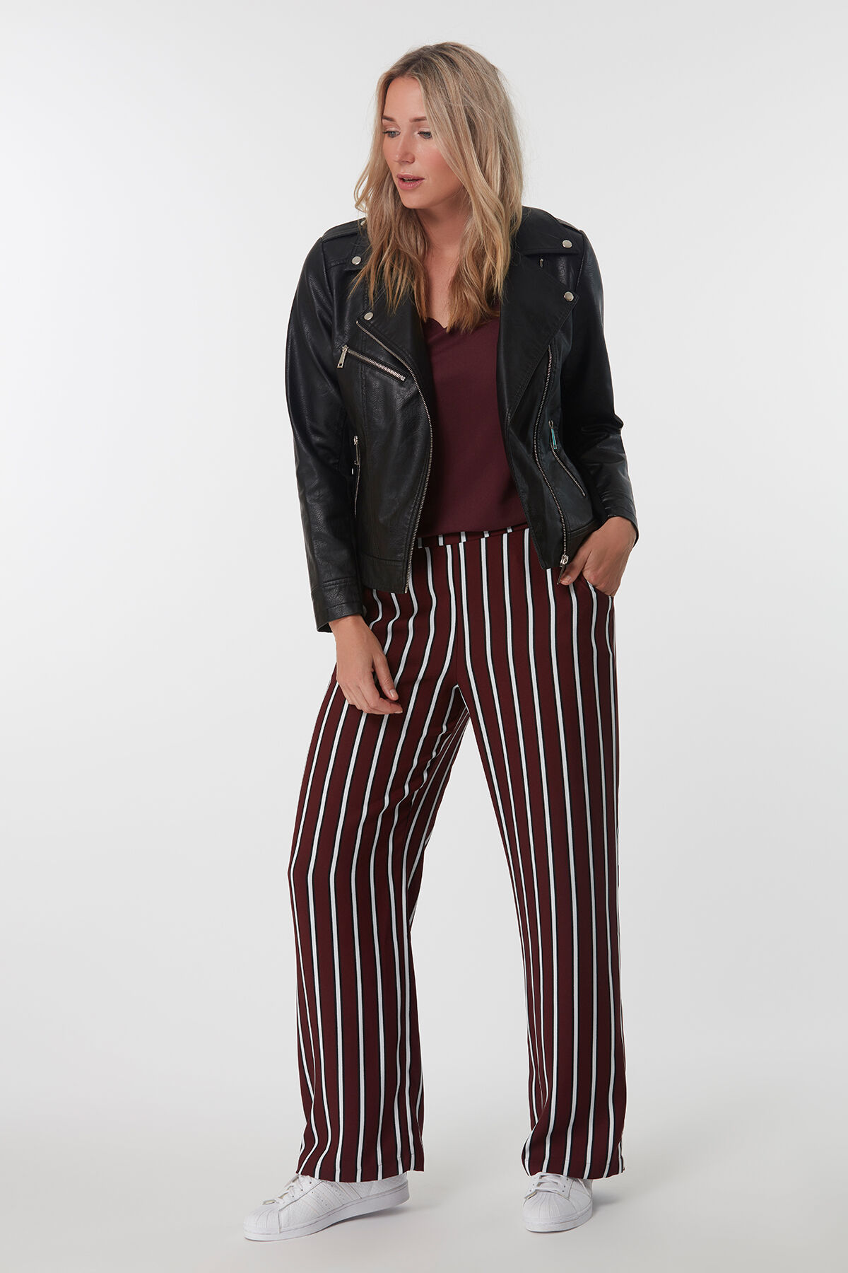 Gestreepte wijde broek image number 5