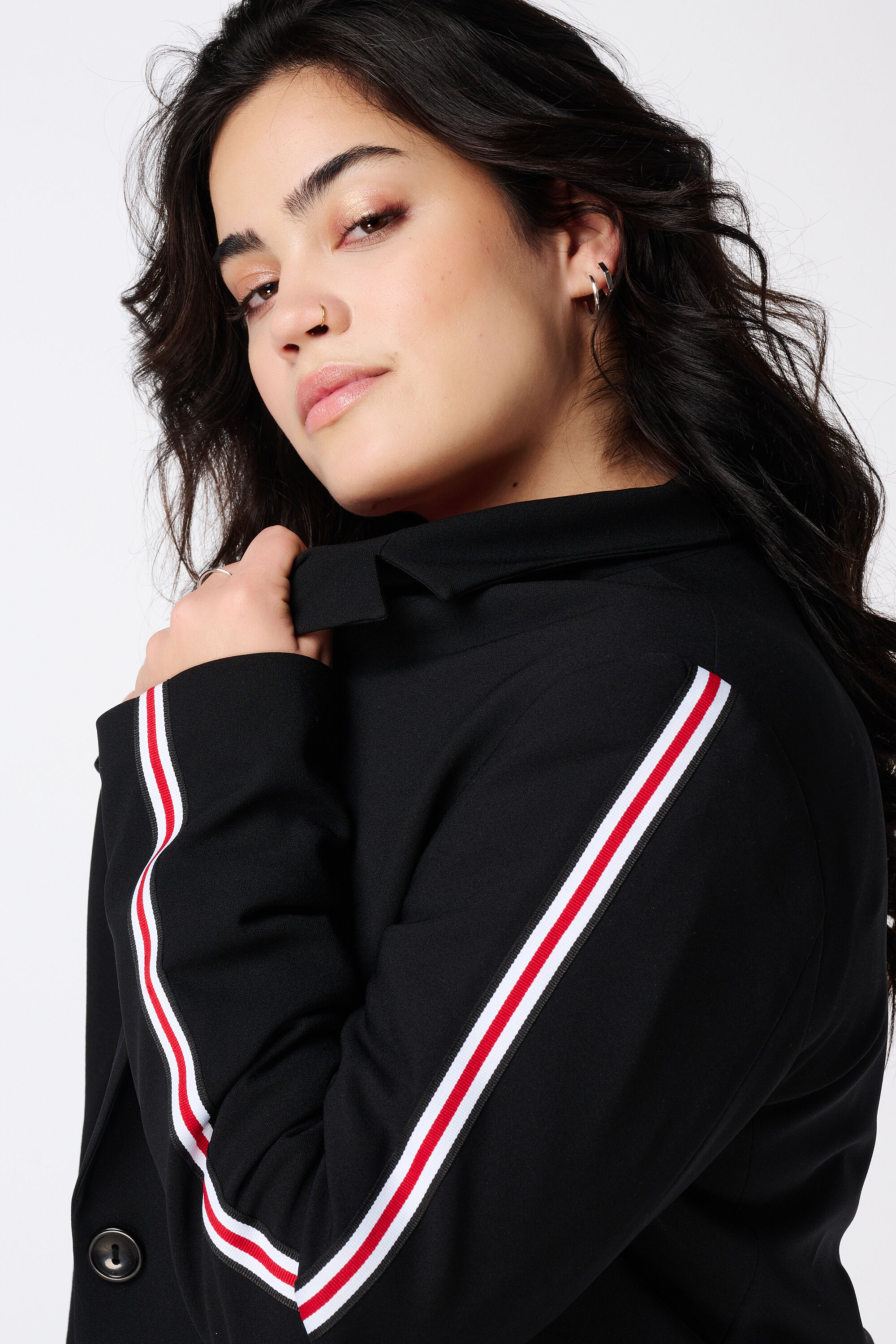 Blazer met contrast streep image number 4