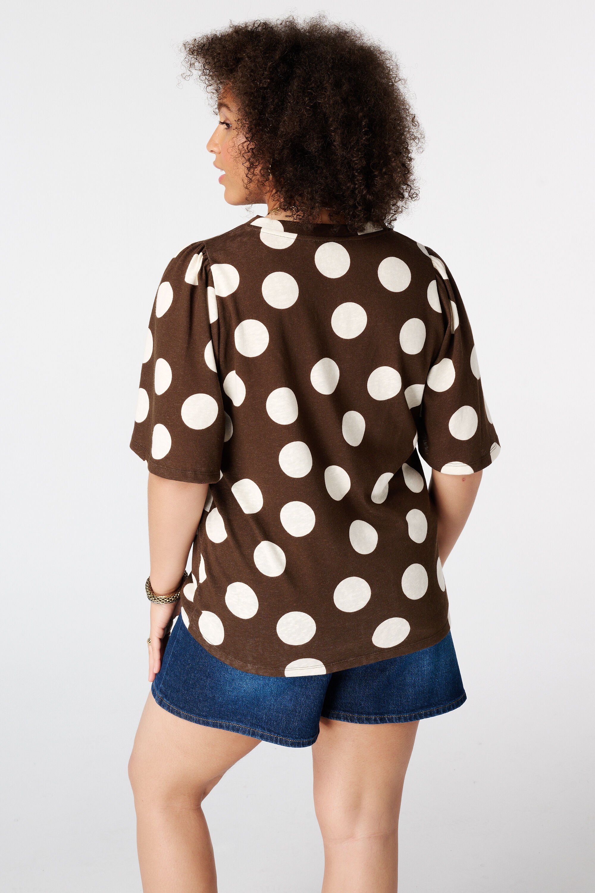 T-shirt met V-hals image number 3