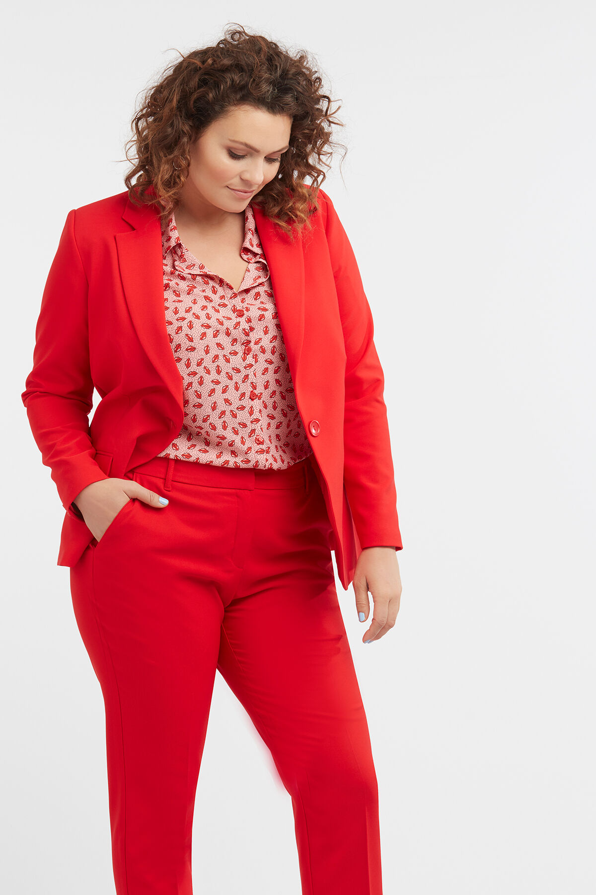 Blouse met lippenprint image number 6