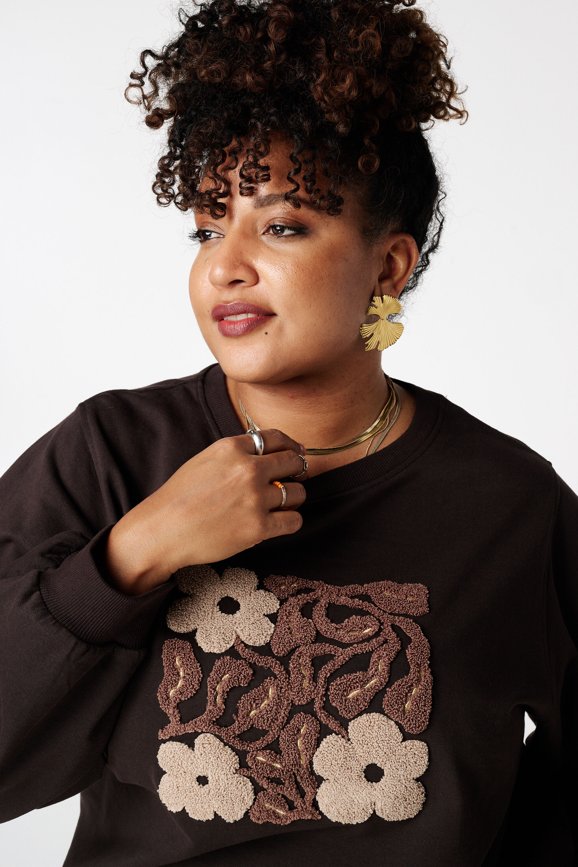 Sweater met geborduurde print image number 4